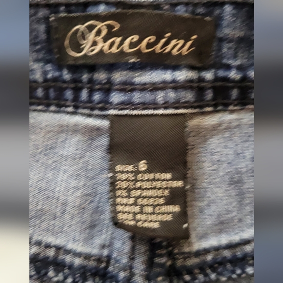 Baccini Womens Blue Jean Denim A-line Skirt Sz 6 Like New - Picture 4 of 4